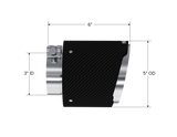 MBRP Exhaust Tip; 5in OD Out; 3in ID; 6.13in Length; Angle Cut; Dual Wall; Carbon Fiber