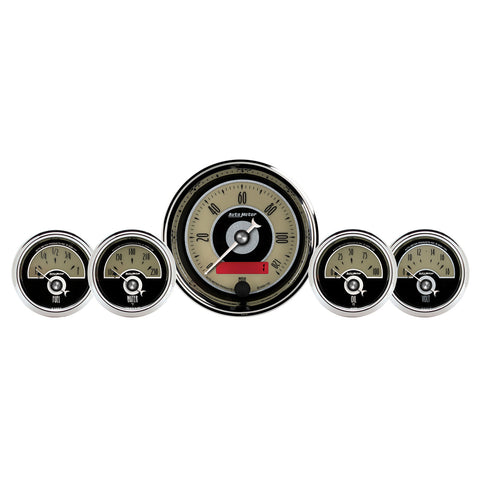 5 PC. GAUGE KIT 3-3/8" & 2-1/16" ELEC. SPEEDOMETER CRUISER AD