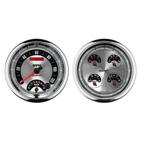 5" QUAD GAUGE 8K RPM/120 MPH/100 PSI/100-250 °F/8-18V/240-33 O AMERICAN MUSCLE