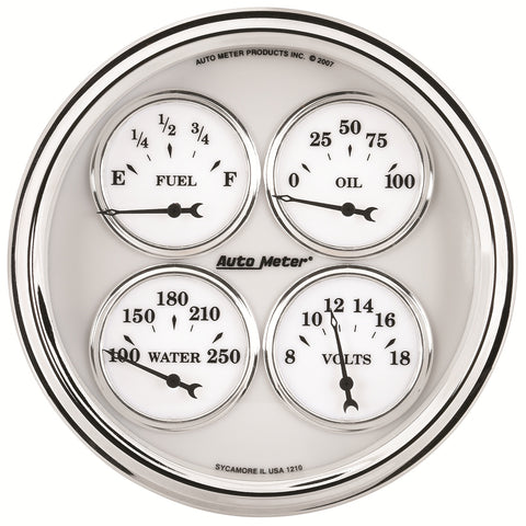 5" QUAD GAUGE 100 PSI/100-250 °F/8-18V/240-33 O OLD-TYME WHITE II