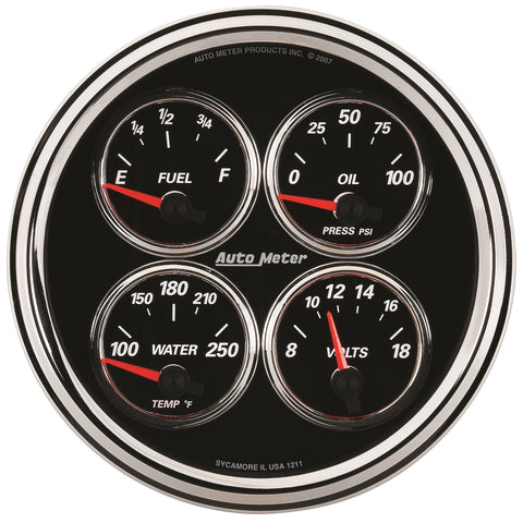 5" QUAD GAUGE 100 PSI/100-250 °F/8-18V/240-33 O DESIGNER BLACK II