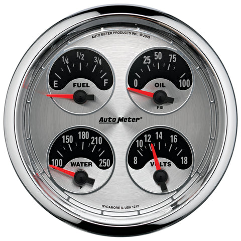 5" QUAD GAUGE 100 PSI/100-250 °F/8-18V/240-33 O AMERICAN MUSCLE