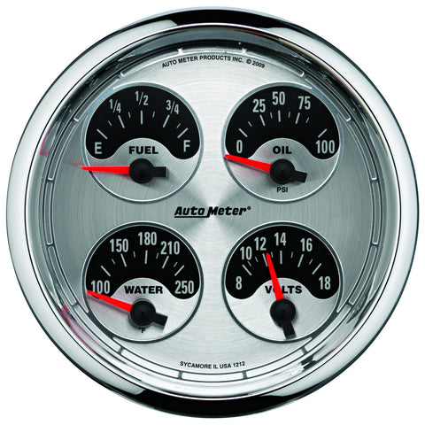 5" QUAD GAUGE 100 PSI/100-250 °F/8-18V/0-90 O AMERICAN MUSCLE