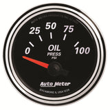 2-1/16" OIL PRESSURE 0-100 PSI DESIGNER BLACK II