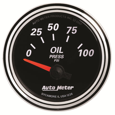 2-1/16" OIL PRESSURE 0-100 PSI DESIGNER BLACK II