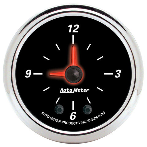2-1/16" CLOCK 12 HOUR DESIGNER BLACK II