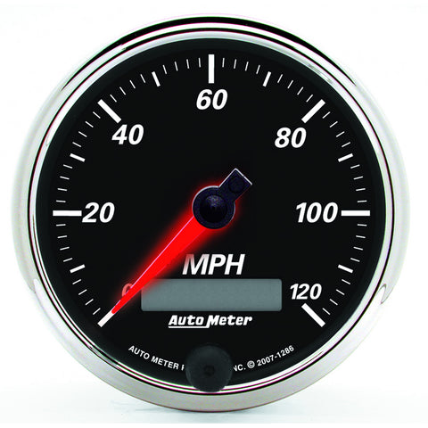 3-3/8" SPEEDOMETER 0-120 MPH DESIGNER BLACK II