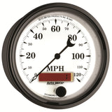 3-3/8" SPEEDOMETER 0-120 MPH OLD-TYME WHITE II