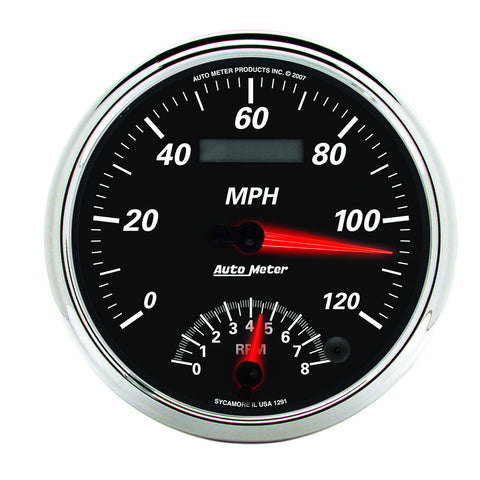 5" TACHOMETER/SPEEDOMETER COMBO 8K RPM/120 MPH DESIGNER BLACK II