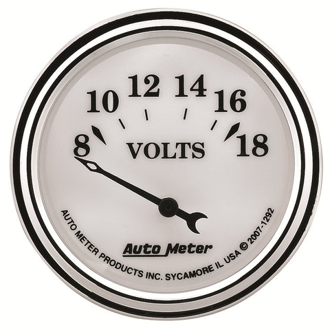 2-1/16" VOLTMETER 8-18V OLD-TYME WHITE II