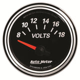 2-1/16" VOLTMETER 8-18V DESIGNER BLACK II