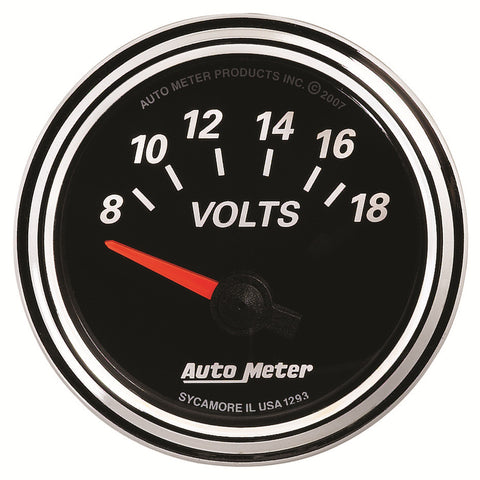 2-1/16" VOLTMETER 8-18V DESIGNER BLACK II