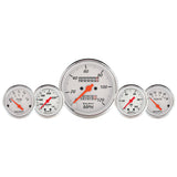 5 PC. GAUGE KIT 3-1/8" & 2-1/16" MECH. SPEEDO. WTMP & OILP ARCTIC WHT