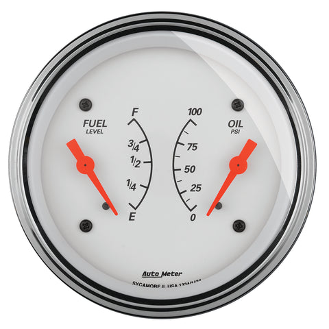 3-3/8" DUAL GAUGE 100 PSI/240-33 O ARCTIC WHITE