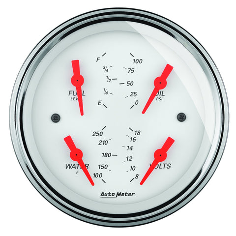 5" QUAD GAUGE 100 PSI/100-250 °F/8-18V/0-90 O ARCTIC WHITE