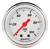 2-1/16" OIL PRESSURE 0-100 PSI ARCTIC WHITE