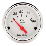 2-1/16" OIL PRESSURE 0-100 PSI ARCTIC WHITE
