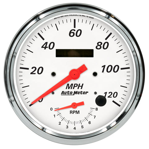 5" TACHOMETER/SPEEDOMETER COMBO 8K RPM/120 MPH ARCTIC WHITE