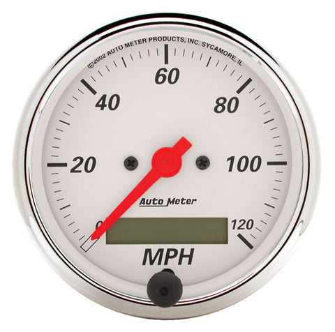 3-1/8" SPEEDOMETER 0-120 MPH ARCTIC WHITE