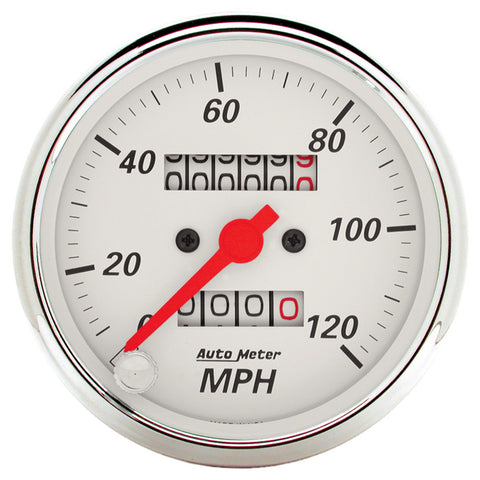 3-1/8" SPEEDOMETER 0-120 MPH ARCTIC WHITE