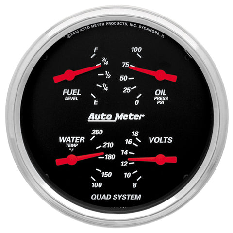 5" QUAD GAUGE 100 PSI/100-250 °F/8-18V/240-33 O DESIGNER BLACK