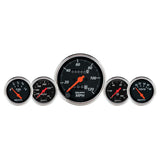 5 PC. GAUGE KIT 3-1/8" & 2-1/16" MECH. SPEEDO. WTMP & OILP DESIGNER BLK