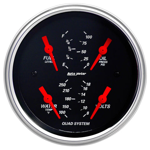 3-3/8" QUAD GAUGE 100 PSI/100-250 °F/8-18V/240-33 O DESIGNER BLACK