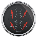 3-3/8" QUAD GAUGE 100 PSI/100-250 °F/8-18V/0-90 O DESIGNER BLACK