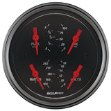 3-3/8" QUAD GAUGE 100 PSI/100-250 °F/8-18V/0-90 O DESIGNER BLACK