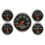 5 PC. GAUGE KIT 3-1/8" & 2-1/16" ELEC. KM/H SPEEDOMETER DESIGNER BLACK