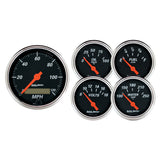 5 PC. GAUGE KIT 3-1/8" & 2-1/16" ELEC. SPEEDOMETER DESIGNER BLACK