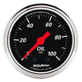 2-1/16" OIL PRESSURE 0-100 PSI DESIGNER BLACK
