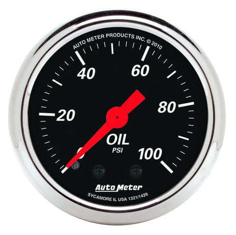 2-1/16" OIL PRESSURE 0-100 PSI DESIGNER BLACK