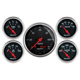 5 PC. GAUGE KIT 3-3/8" & 2-1/16" GPS SPEEDOMETER DESIGNER BLACK