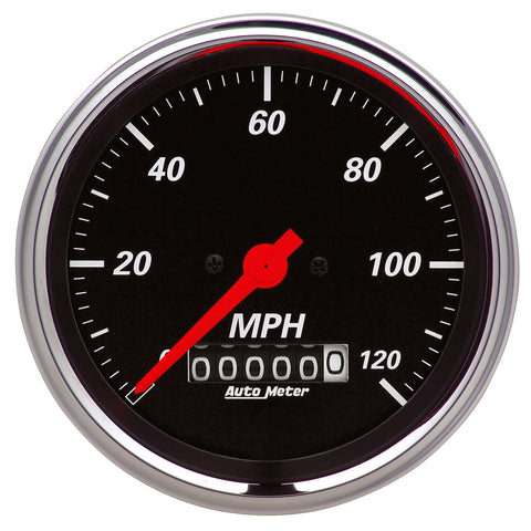 3-3/8" SPEEDOMETER 0-120 MPH DESIGNER BLACK