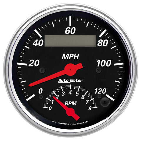 3-3/8" TACHOMETER/SPEEDOMETER COMBO 8K RPM/120 MPH DESIGNER BLACK