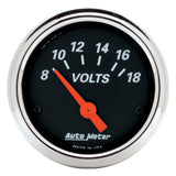 2-1/16" VOLTMETER 8-18V DESIGNER BLACK