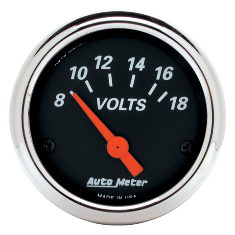 2-1/16" VOLTMETER 8-18V DESIGNER BLACK