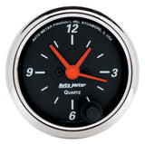 2-1/16" CLOCK 12 HOUR DESIGNER BLACK