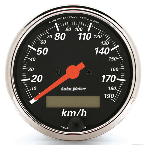 3-1/8" SPEEDOMETER 0-190 KPH DESIGNER BLACK