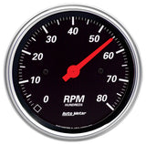 3-3/8" IN-DASH TACHOMETER 0-8000 RPM DESIGNER BLACK