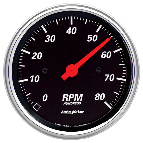3-3/8" IN-DASH TACHOMETER 0-8000 RPM DESIGNER BLACK