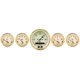 5 PC. GAUGE KIT 3-3/8" & 2-1/16" GPS SPEEDOMETER GOLDEN OLDIES