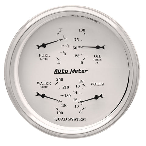 5" QUAD GAUGE 100 PSI/100-250 °F/8-18V/240-33 O OLD-TYME WHITE