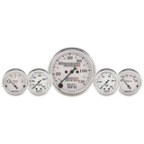 5 PC. GAUGE KIT 3-1/8" & 2-1/16" MECH. SPEEDO. WTMP & OILP OLD TYME WHT