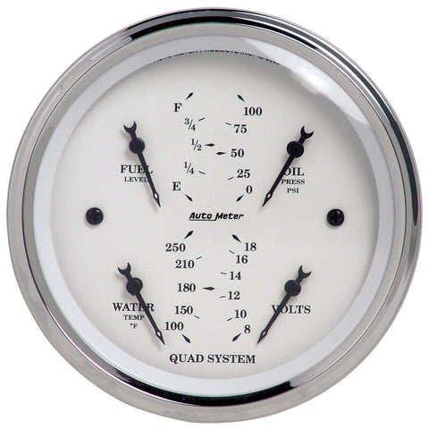 3-3/8" QUAD GAUGE 100 PSI/100-250 °F/8-18V/240-33 O OLD-TYME WHITE
