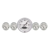 5 PC. GAUGE KIT 3-3/8" & 2-1/16" ELEC. SPEEDOMETER OLD TYME WHITE