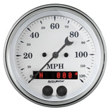 3-3/8" GPS SPEEDOMETER 0-120 MPH OLD-TYME WHITE