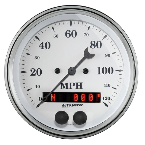 3-3/8" GPS SPEEDOMETER 0-120 MPH OLD-TYME WHITE