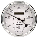 5" TACHOMETER/SPEEDOMETER COMBO 8K RPM/120 MPH OLD TYME WHITE